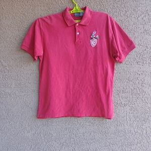 Vintage Warner Bros. Men's Red Polo-shirts Large